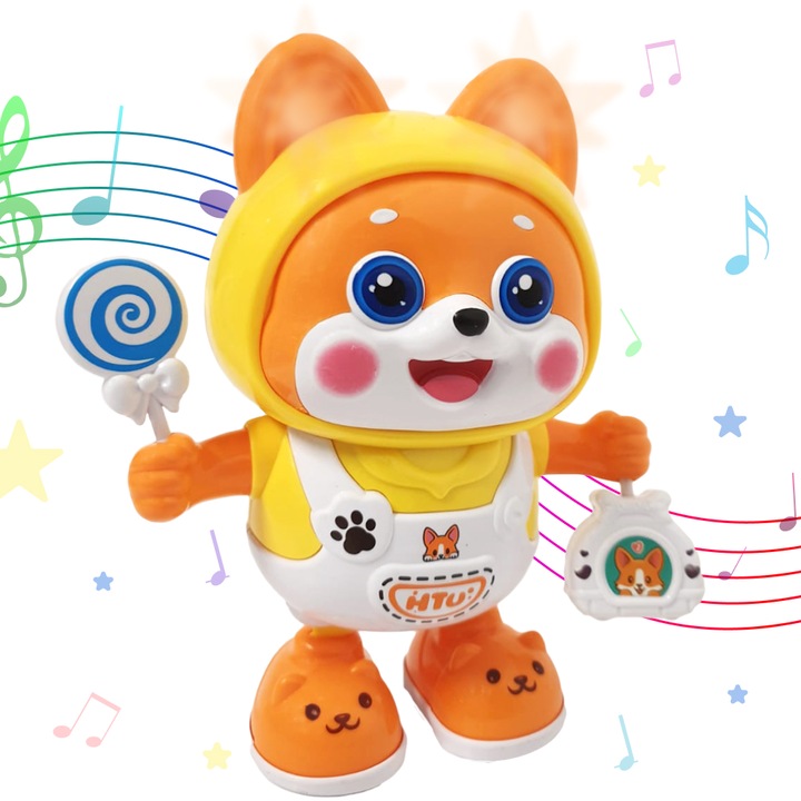 Jucarie interactiva pentru copii – Catelusul dansator, 20 cm, 3+ ani, WP4037-A RCO®