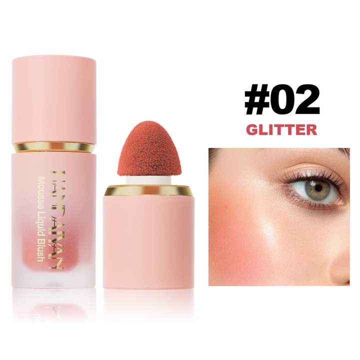 Pirosító, Handaiyan, Liquid Blush Contour, 02 glitter árnyalat