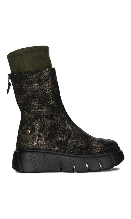 Botine dama, Maciejka, 52642, Piele naturala, Kaki, 40 EU