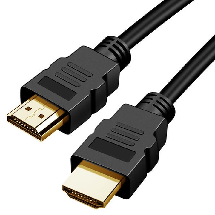 HDMI към HDMI 1.4V кабел, мъжки-мъжки, сертифициран, 2K/4K, Ethernet, позлатен, HDMI адаптер мъжки-мъжки, съвместим с фотоапарат, видеокамера, лаптопи, графична карта, HDTV, таблет, EOS RP/EOS 7D Mark II/XA40, черен, 1 м