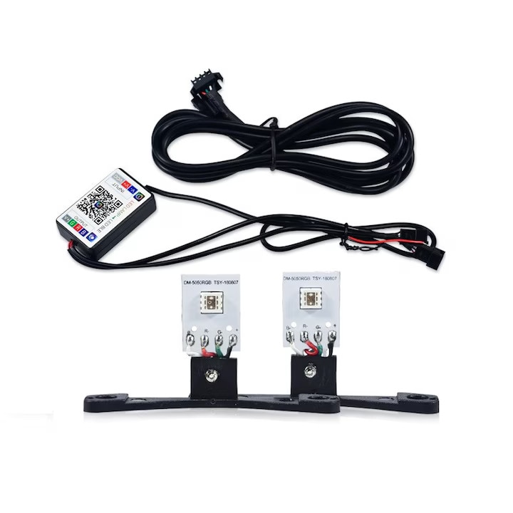 Set 2 Module LED Leduri Devil Demon Eyes RGB Bluetooth Pentru Lupe 2.5inch Cu aplicatie si control din telefon Bluetooth