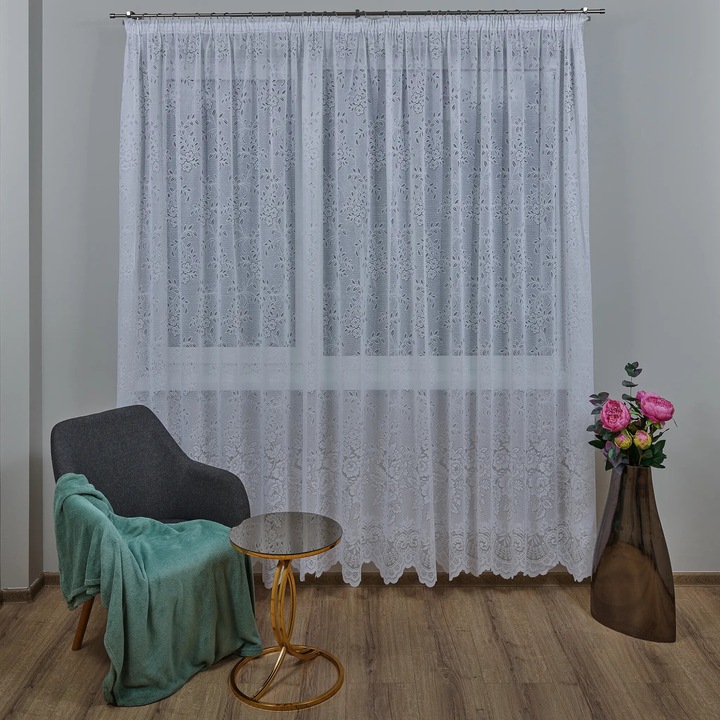 Perdea Pascani florala cu tesatura bogata, 300x240 cm