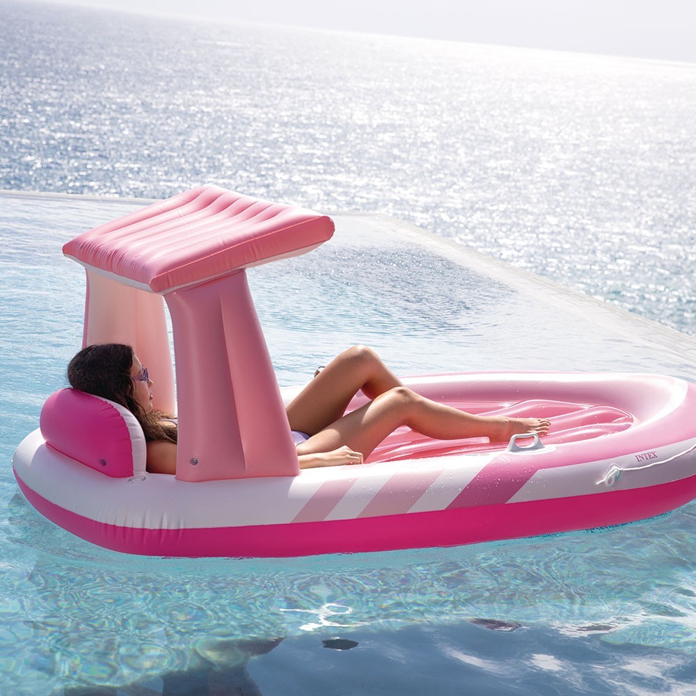 Saltea gonflabila Intex - Pink Paradise Boat, 244 x 119 x 97 cm