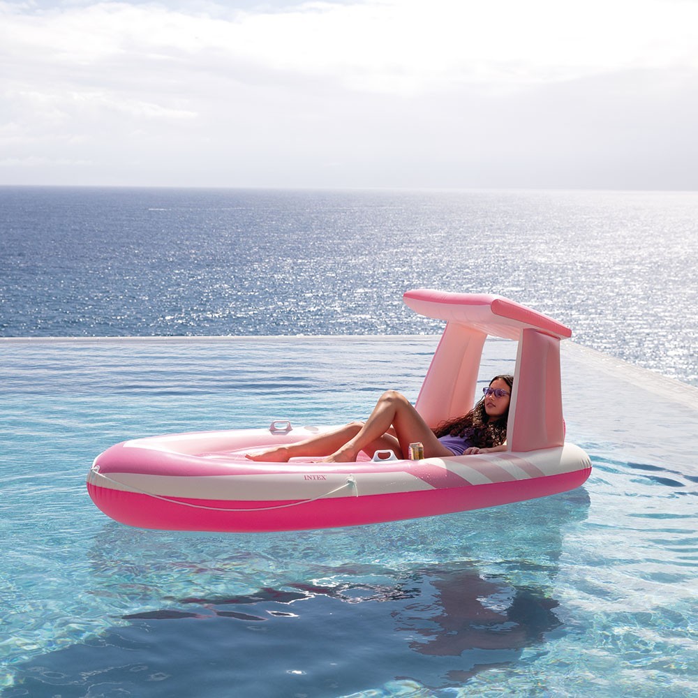 【新品】A VACATION TINY PINK Saltea gonflabila Intex - Pink Paradise Boat, 244 x 119 x 97 cm