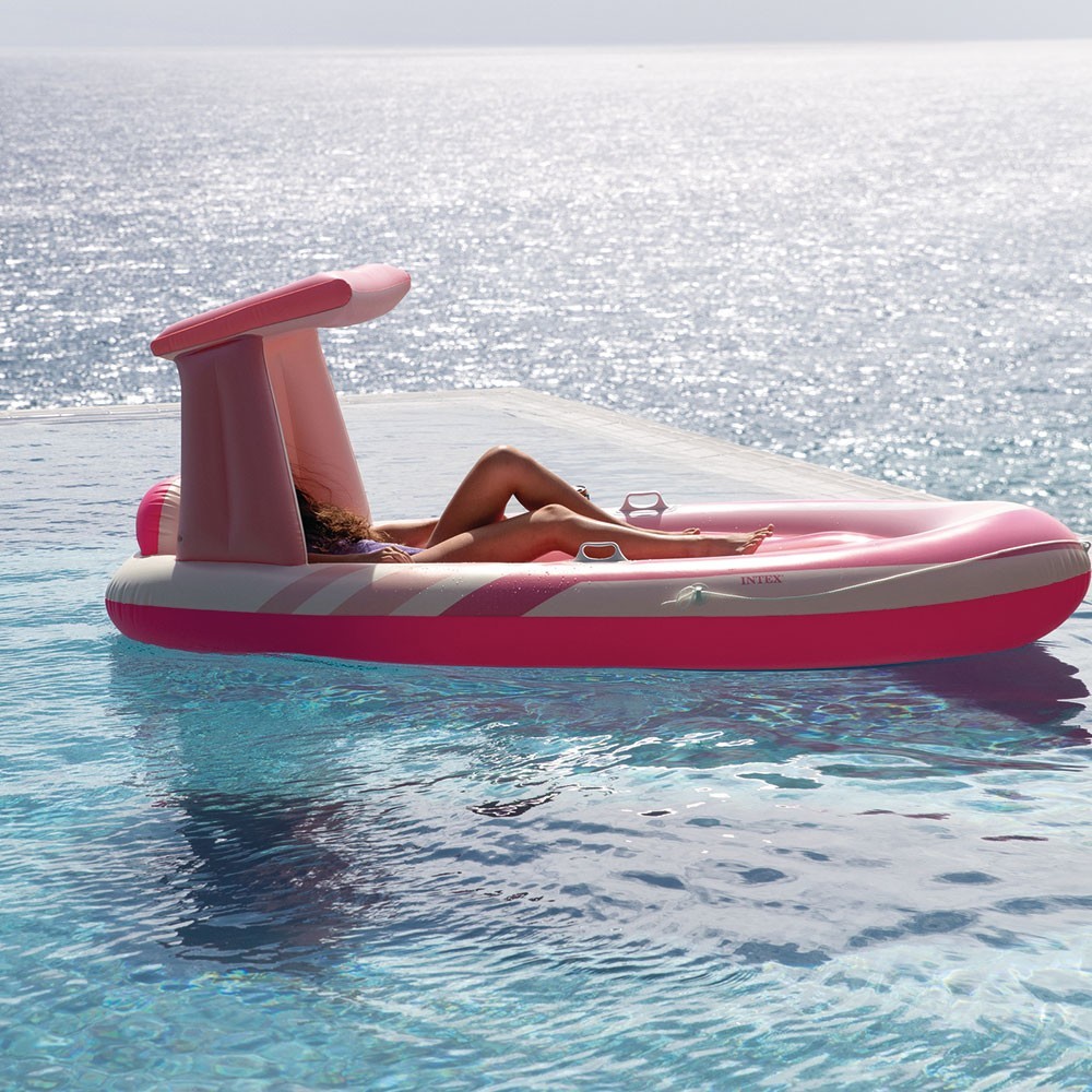 Saltea gonflabila Intex - Pink Paradise Boat, 244 x 119 x 97 cm