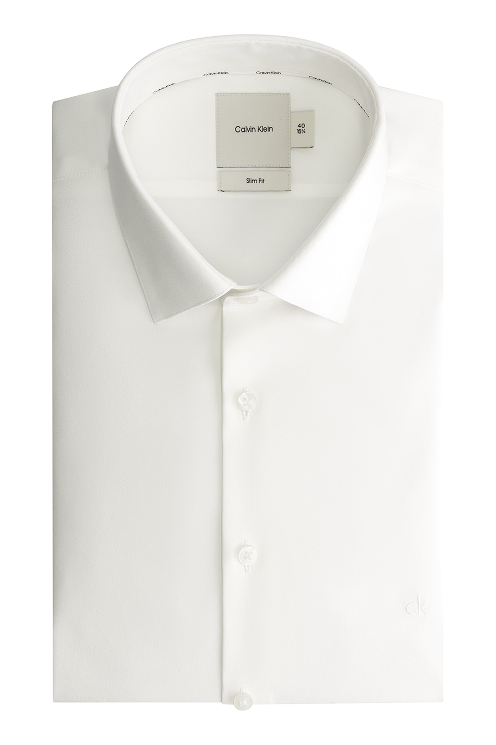 CALVIN KLEIN, Camasa slim fit, Alb murdar, 38 - eMAG.ro