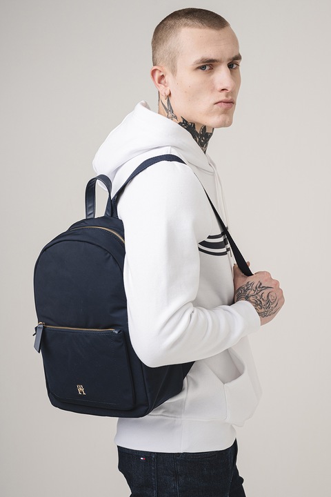 Tommy Hilfiger, Hanorac din amestec de bumbac, Alb, XL