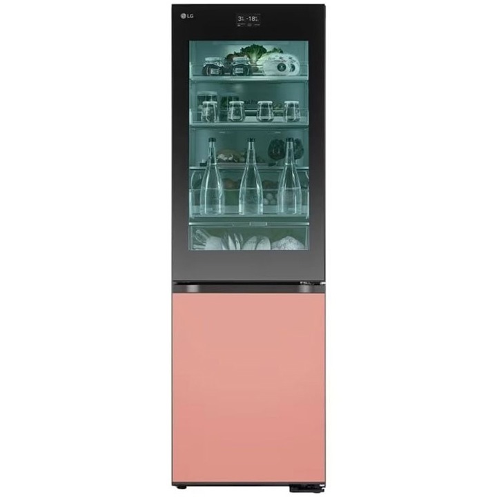 Хладилник с фризер LG GBG719MDNN, 352 л, No Frost, InstaView MoodUP, Клас D, Охлаждане на вратата, Wi-Fi, H 187 см, Многоцветен