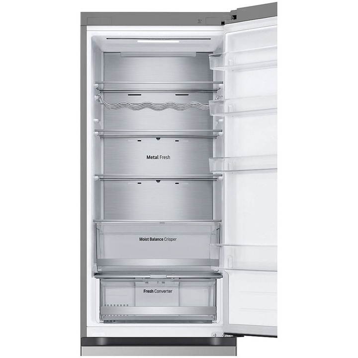 Combina Frigorifica GBV5250DPY, 387 l, No Frost, E-Micom, DoorCooling+, Compresor Smart Inverter, SmartThinQ, Clasa D, H 203 cm, Argintiu