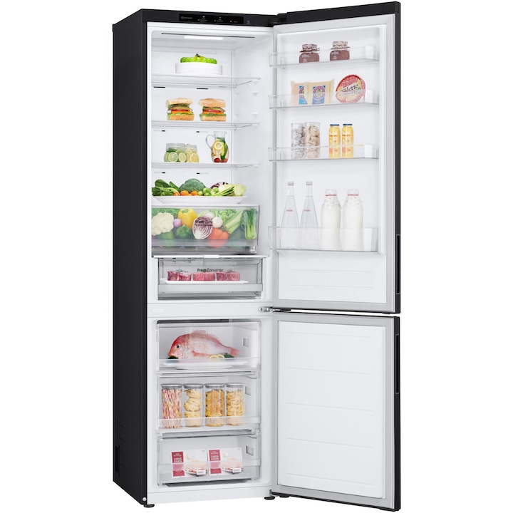 Combina frigorifica GBV22NCBEP, 387 l, No Frost, NatureFRESH, DoorCooling+, LinearCooling, Clasa B, H 203 cm, Negru