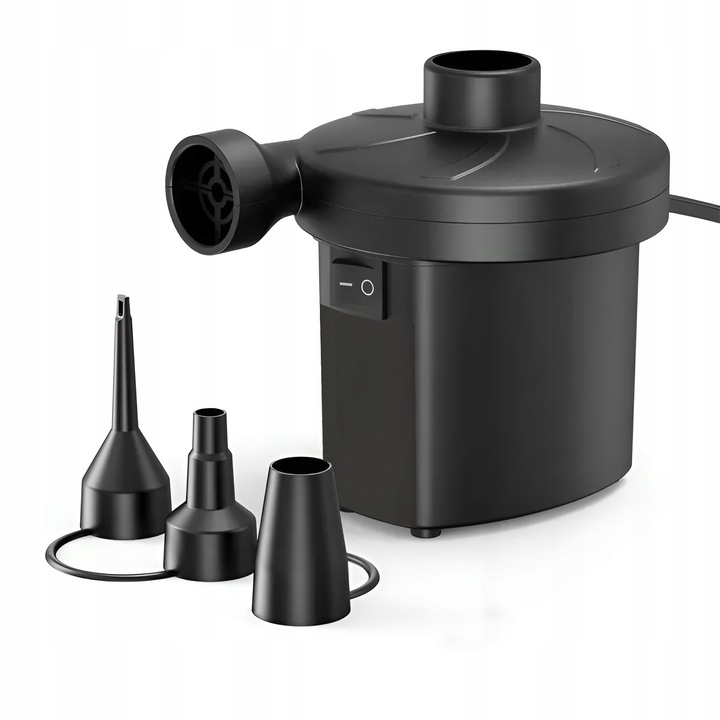 Set compresor electric cu accesorii, Afnue 12V/230V, pentru mingi / saltele, 11,5x10,5x9,5cm