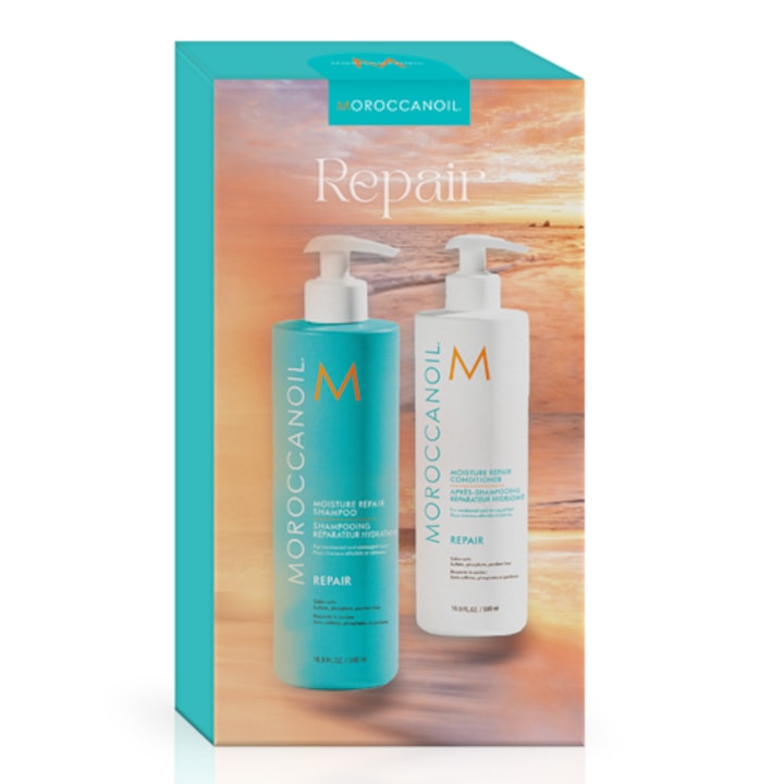 15 Шампоана За Обем, Които Наистина Работят Комплект за възстановяване на косата Moroccanoil Duo: Шампоан, 500 мл + Балсам, 500 мл