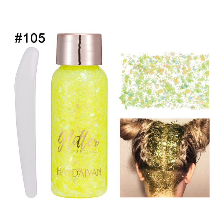 Szemhéjpúder, Handaiyan, Gél glitter, többszínű, tömör