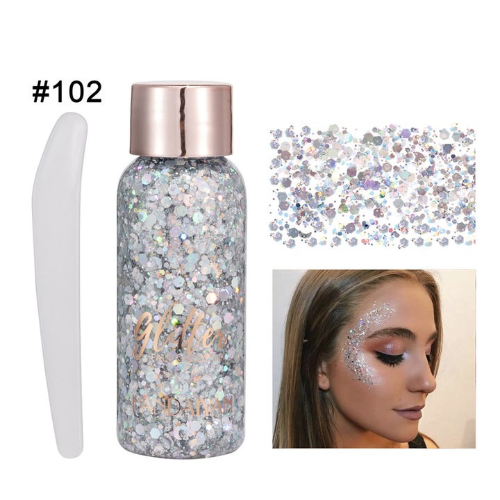 Szemhéjpúder, Handaiyan, Gél glitter, többszínű, tömör