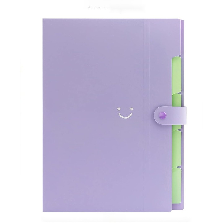 Clasor organizatoare, 5 compartimente, mov, 32.5x24.1x2.3cm