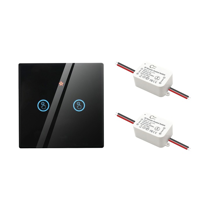 433 MHz-es vezeték nélküli intelligens kapcsoló, általános, 10A, üveglap, LED lámpához, 85-240 V