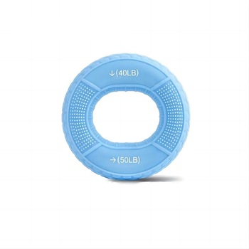 Inel de exercitii pentru intarirea mainii, 40-50Lbs, silicon, albastru, dimensiune 78x78mm