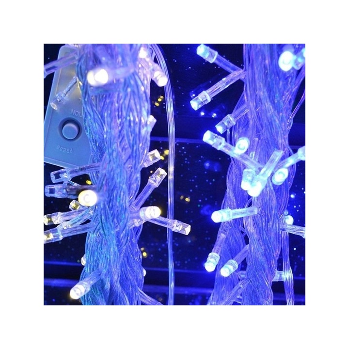 Instalatie pom Craciun, 100 becuri Xenon, 8 m, alba