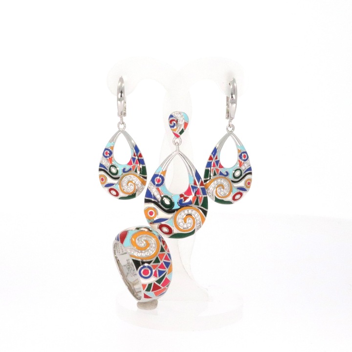 Set din argint 925 emailat Model 23B08304