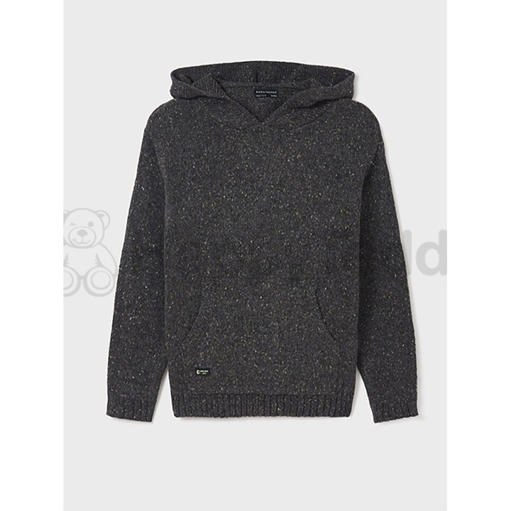 Szürke kötött kapucnis kapucnis fiúknak, 16 év, 166 cm