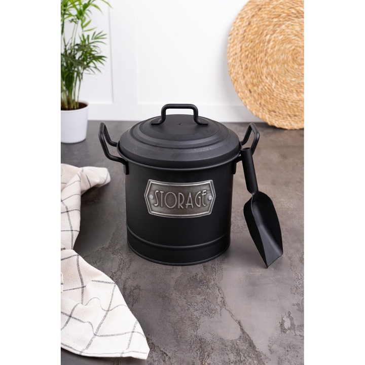 Cutie de depozitare alimente, J56, Negru, 3200 ml