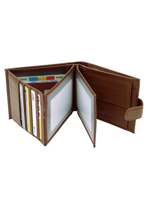 Portofel barbatesc, din piele naturala, Hassion, 7137, coffee