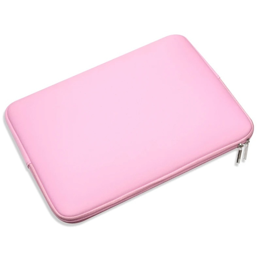 Husa de Protectie pentru MacBook Air/Pro 14 inch, Compatibila cu Alte Laptopuri, Impermeabila, Material Neopren, Interior Poliester, Fermoar Rezistent, 1 Compartiment Exterior, Slim si Usoara, Roz