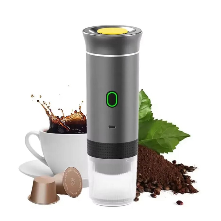 Hordozható kávéfőző / hordozható kávéfőző (a legerősebb) Nespresso, Dolce Gusto, Tchibo vagy őrölt kávékapszulákkal vízmelegítési móddal