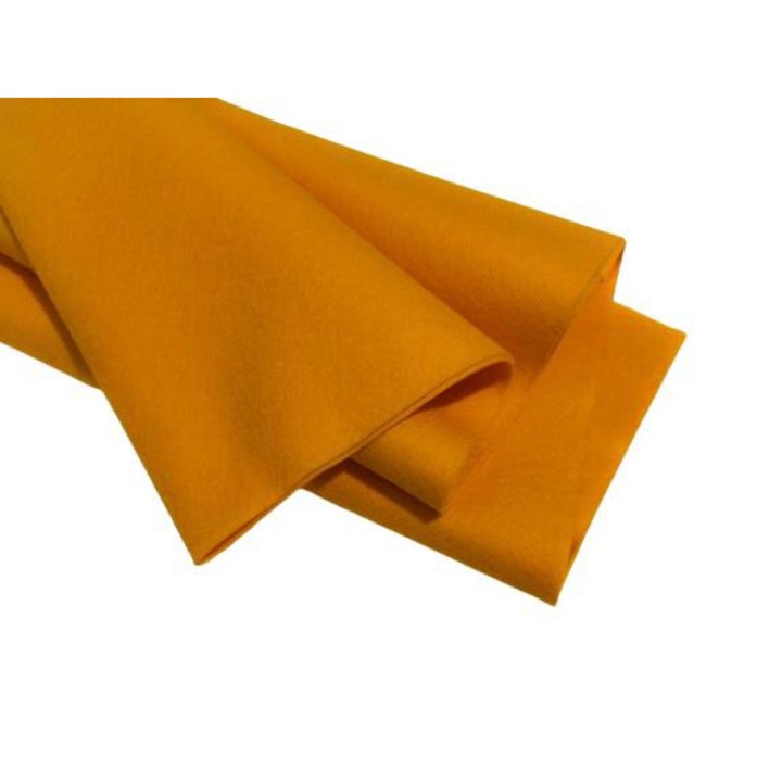 Fetru/pasla din lana 100%, moale 1.2mm, 50*40cm - galben