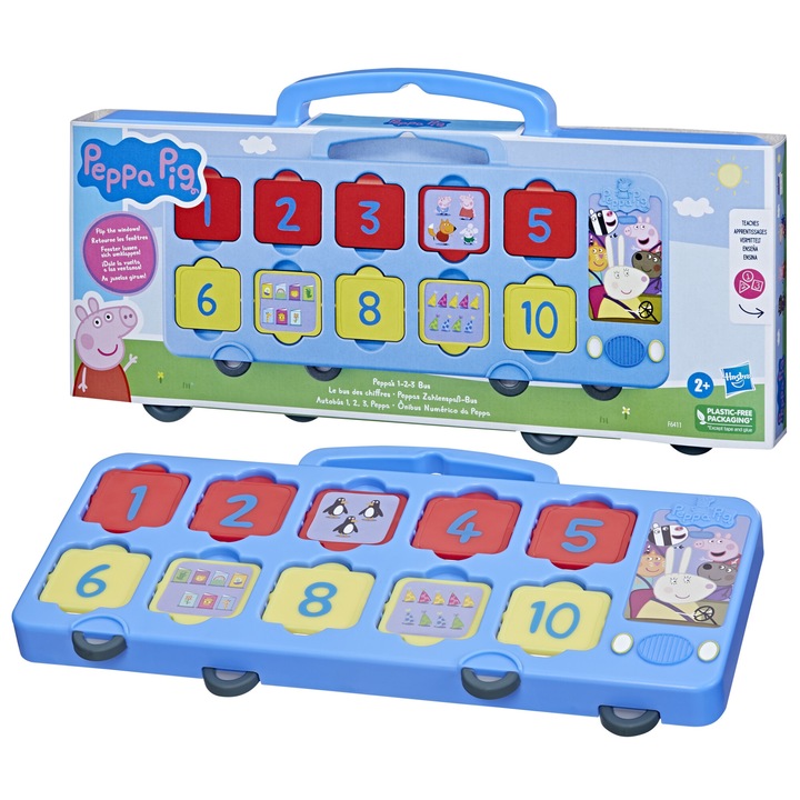 Hasbro Peppa Pig oktatóbusz, számok, 2 éves, interaktív, fiúknak és lányoknak
