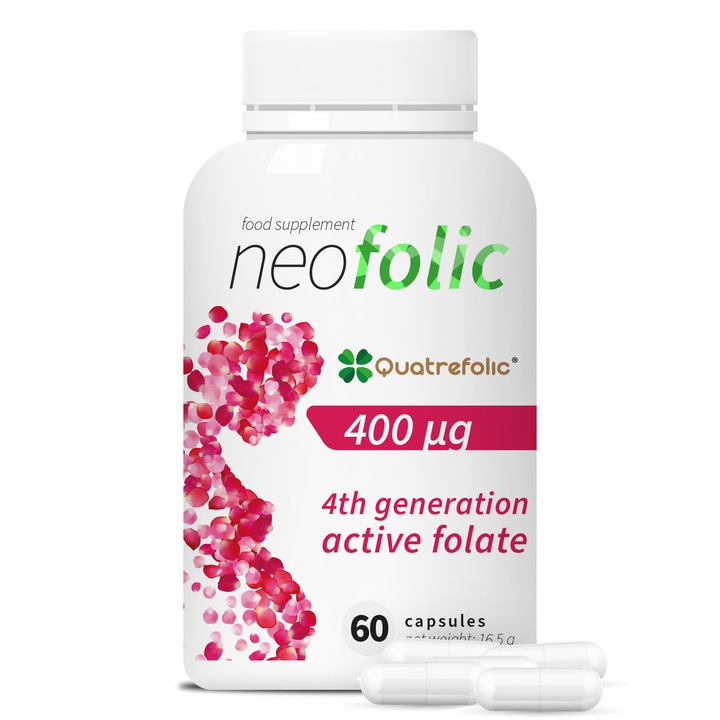 Фолиева киселина, Medmis, Neofolic, Quatrefolic, 400μg фолиева киселина, 60 капсули