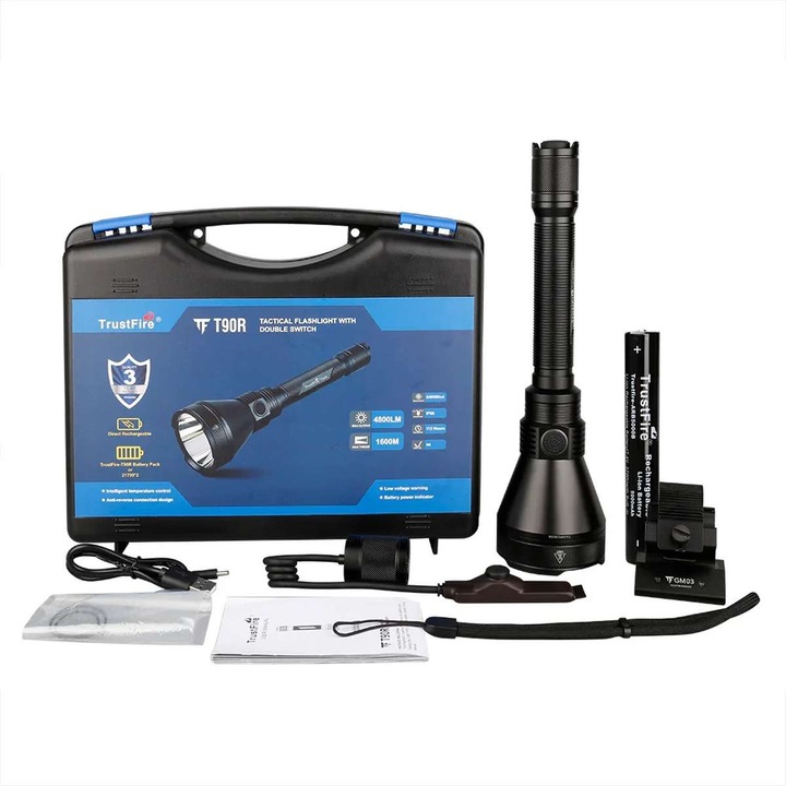 Фенер Trustfire T90R-S, 1600 метра, 4800 лумена, включени аксесоари