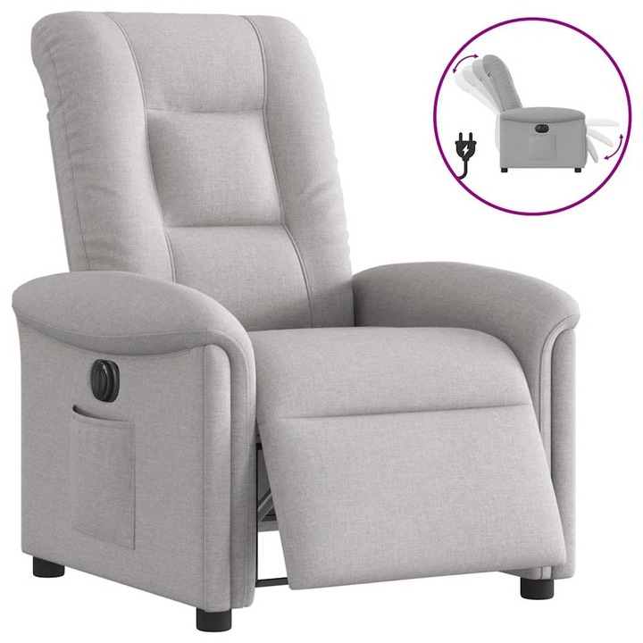 VidaXL felhőszürke szövet elektromos dönthető fotel 19.7 kg 3303243