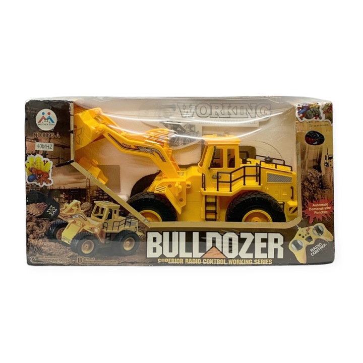 Детска играчка багер Chippo Bulldozer 318520 DC, С дистанционно управление, 3+ год, 40 х 22 х 18 см, Жълт
