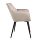 Scaun din catifea bej cu matlasare, Homla, picioare metalice, 56x60x84cm