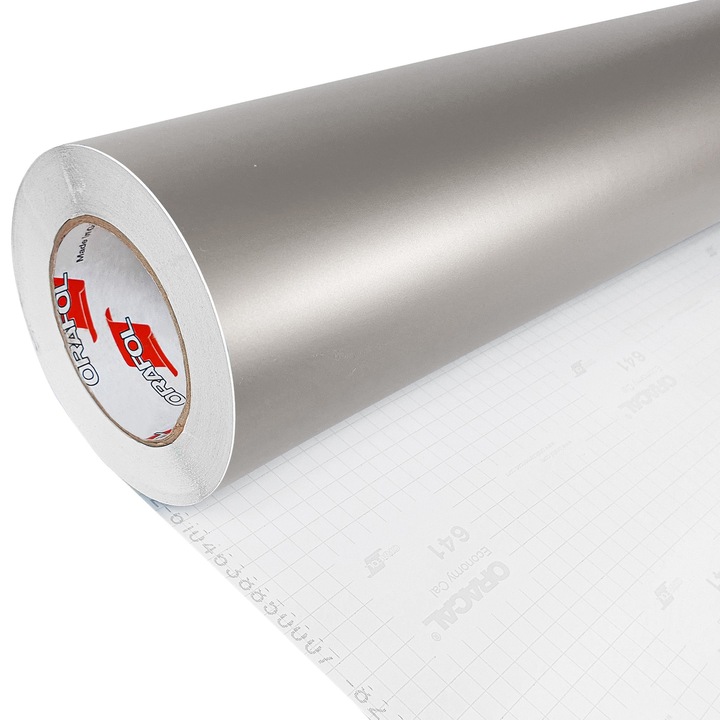 Tapet autoadeziv pentru usa, 100 x 900 cm, DecoMeister®, Model Argintiu Mat, VM090-100-0900S