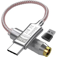Amplificator, tip C la jack 3, 5 mm, 32 biti/384 kHz Hi-Fi DAC, Cablu audio pentru casti cu ALC5686 Chip, Universal
