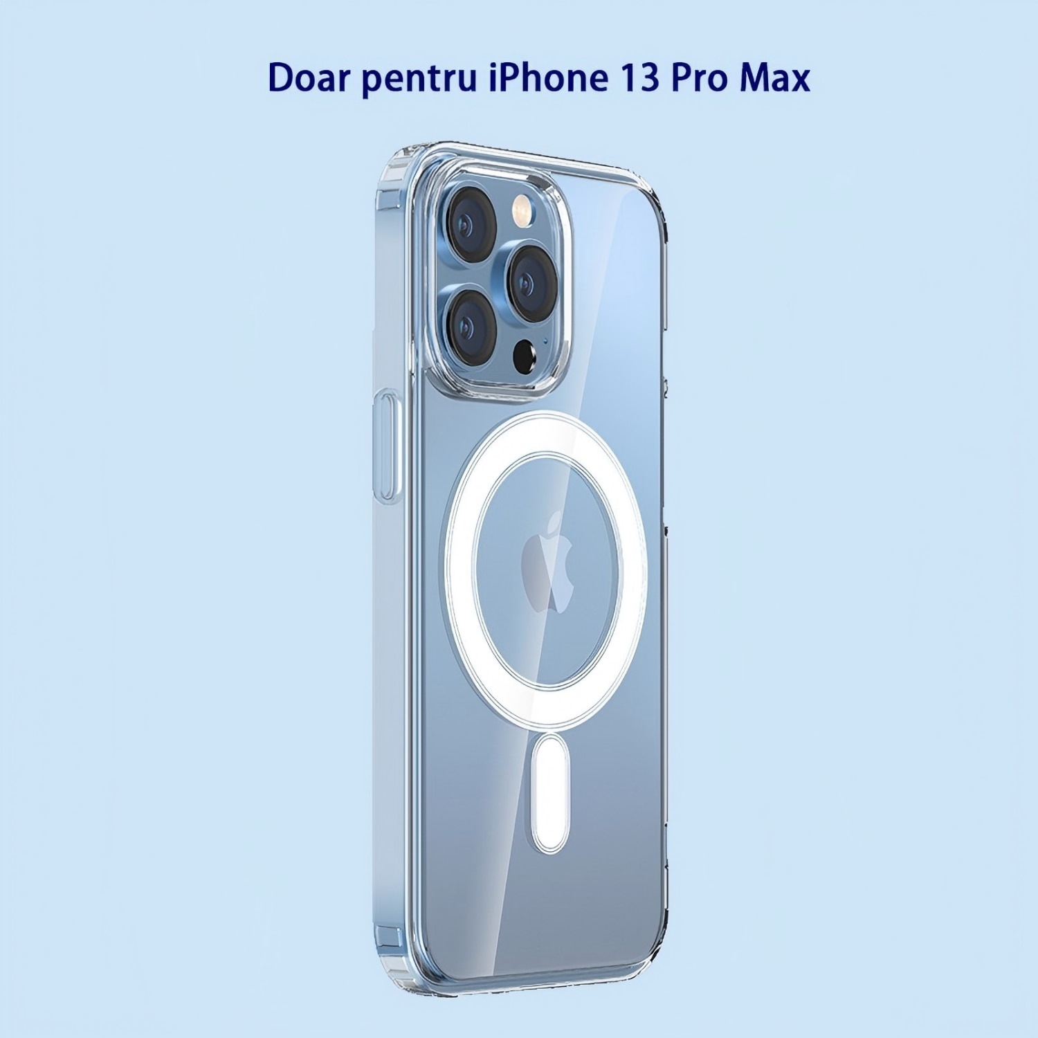 Husa compatibila cu iPhone 13 Pro Max, compatibila cu MagSafe, TPU Magnetic Case, Transparenta