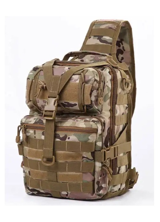 Geanta crossbody militara Charmorah, Oxford 600D, 35x25x20cm, rucsac tactic, borseta barbati, geanta umar, impermeabila, Camuflaj
