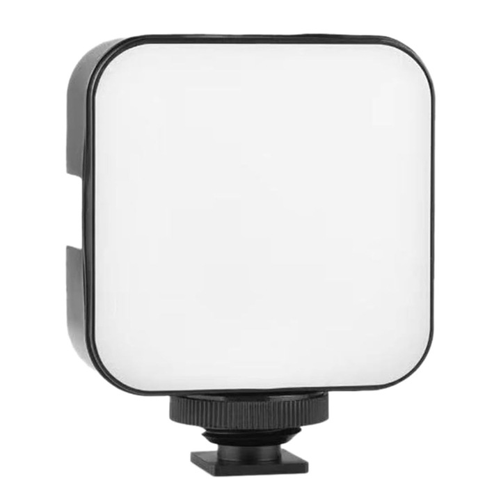 Mini lumina video LED, SINBINTA, Selfie light pentru poze sau video, Baterie 1800mAh, 6000k Temp culoare, 5.5W, Usor de instalat, Durabile, Pentru vlog, video, live streaming si fotografii, Plastic, 75x30x88mm, Alb