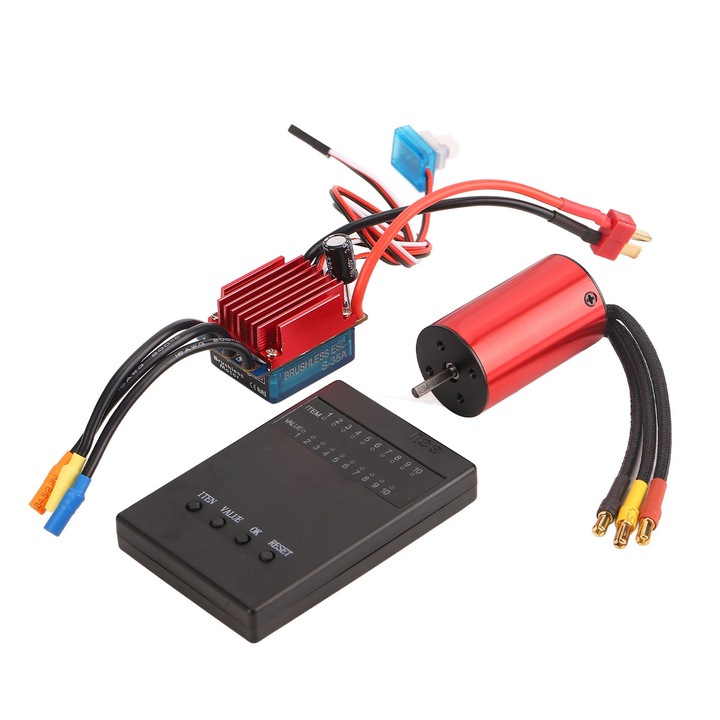 Set motor fara perii, Enforose, rezistent la apa, 35A ESC cu card de programare pentru masina RC 1/12 2845 3700KV