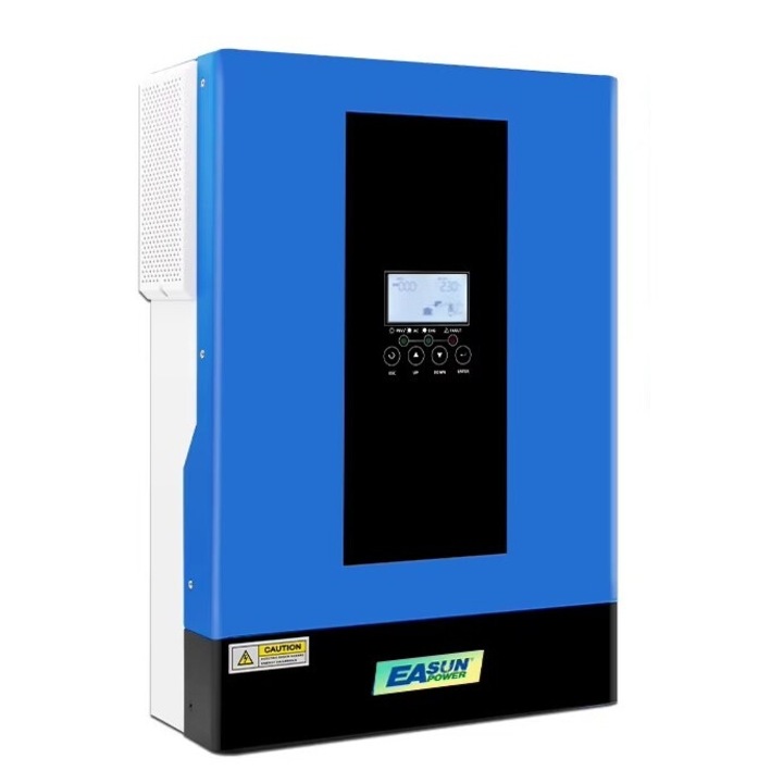 Invertor EASUN solar hibrid Offgrid 48V SMG III, 6.2KW Sinus Pur Cu Regulator MPPT 120A si modul WIFI inclus, Negru/Albastru