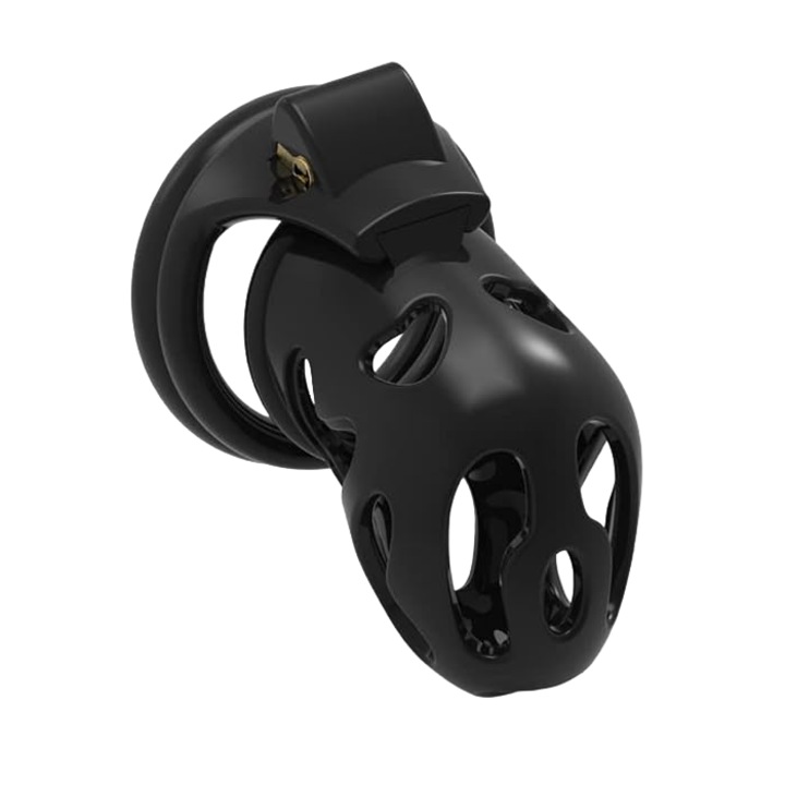 Centura de castitate, Night Fantasy, custodie neagra, policarbonat, set cu 4 inele ajustabile