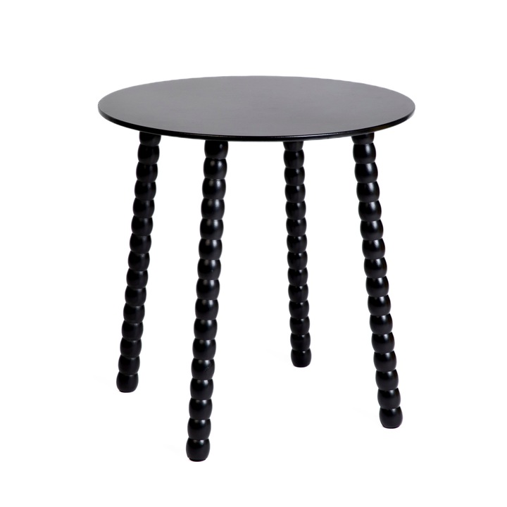 Маса за кафе, Homla, RESLE, черна, 50x50x50 см