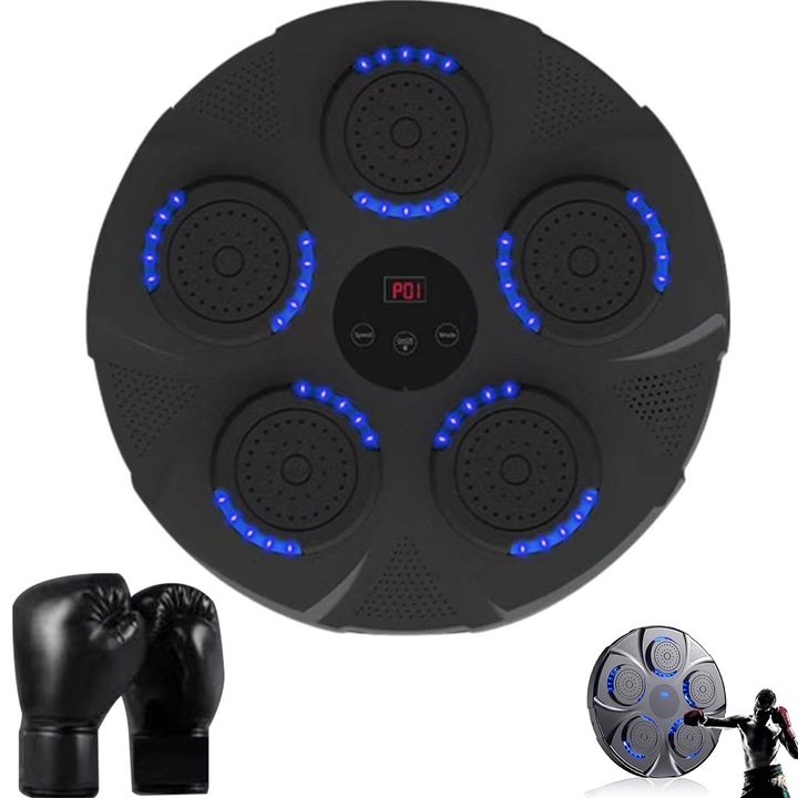 LED бокс машина, Kesment, Interactive, Smart Sensor, Bluetooth, USB зареждане, Комплект с ръкавици за възрастни