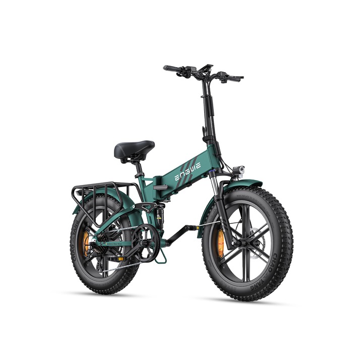 Bicicleta Electrica ENGWE ENGINE Pro 2.0, Baterie de 52V 16Ah, Motor cu Putere Maxima de 750W, Anvelope 20x4.0 Fat, Frane Hidraulice, Suspensie Completa, Shimano cu 8 Viteze, Pliabila, Bicicleta Electrica pentru Adulti, Autonomie de 110KM, Verde