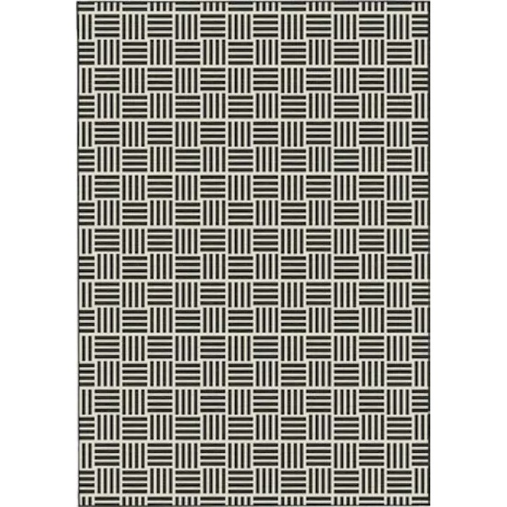 Килим, elSimone, полипропилен, правоъгълник, 200 x 140, черен, кремав