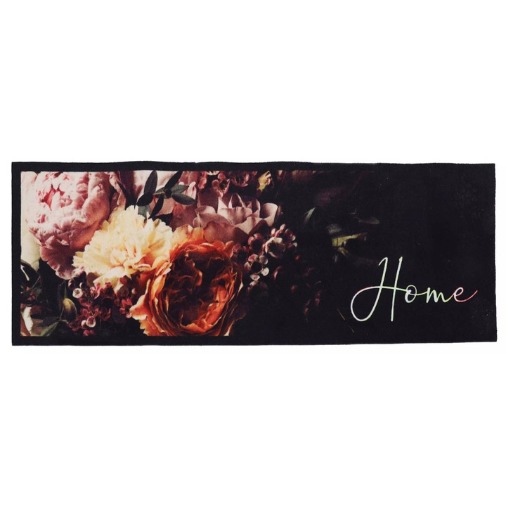 Bejárati ajtó csúszásgátló szőnyeg, elSimone, Textil, 50 x 150 cm, Külső/Belső, Téglalap, 5 mm, Fekete/Többszínű