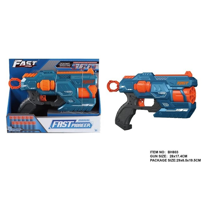 Lansator Fast Pioneer, 12 bucati, mecanism rotativ, 5-10 metri, 8+ ani