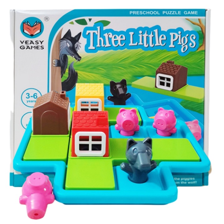 Образователна логическа игра, Three Little Piggies, Deluxe, Vanaxalife, Multicolor